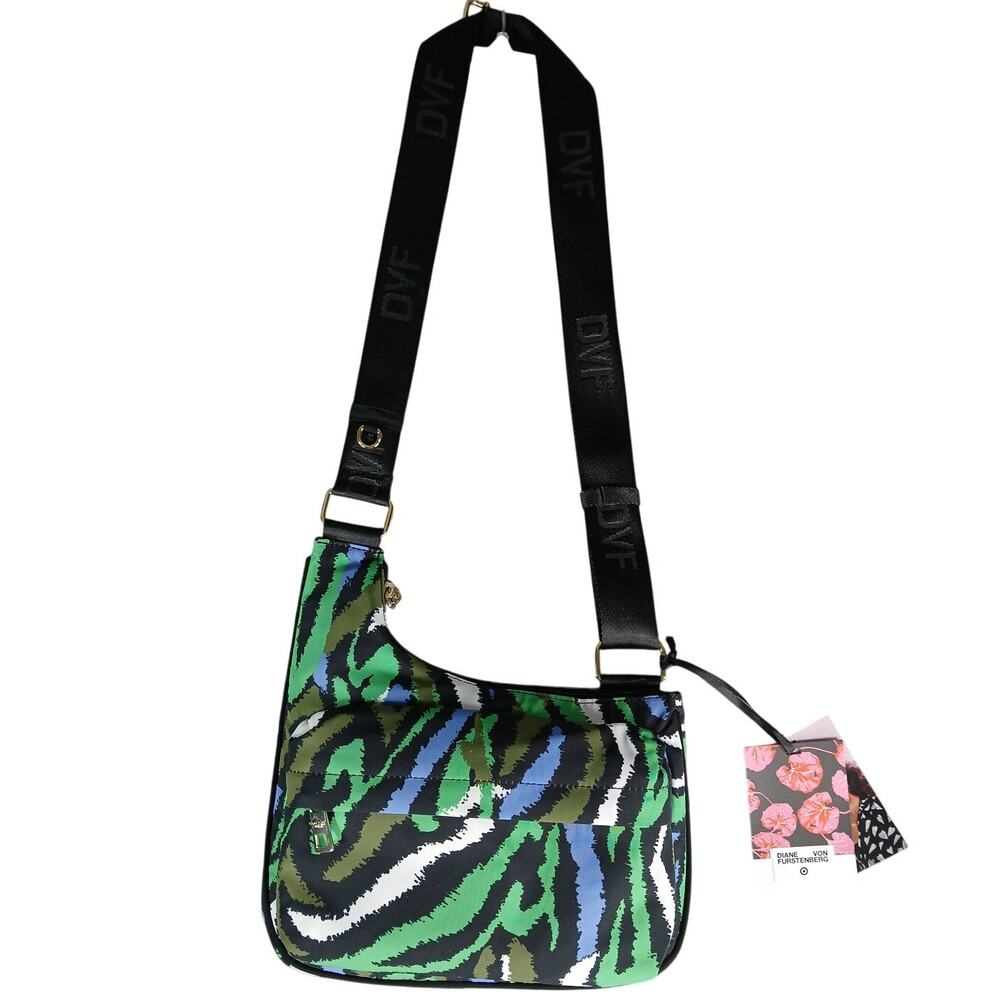Diane Von Furstenberg DVF for Target Green Zebra Crossbody Bag Purse NWT